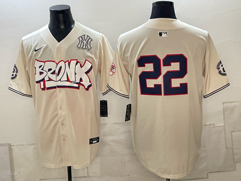 Men 2026 New York Yankees #22 cream Nike MLB Jersey 10060